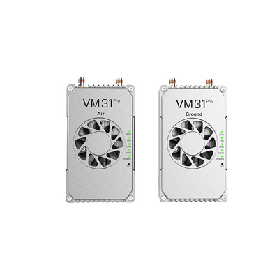 VM31 Video&amp;Data&amp;RC link ha due frequenze opzionali ((800MHz、1.4 GHz) con una gamma di trasmissione di 15 km (aria-terra).