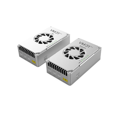 VM31 Video&amp;Data&amp;RC link ha due frequenze opzionali ((800MHz、1.4 GHz) con una gamma di trasmissione di 15 km (aria-terra).